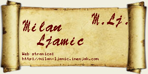 Milan Ljamić vizit kartica